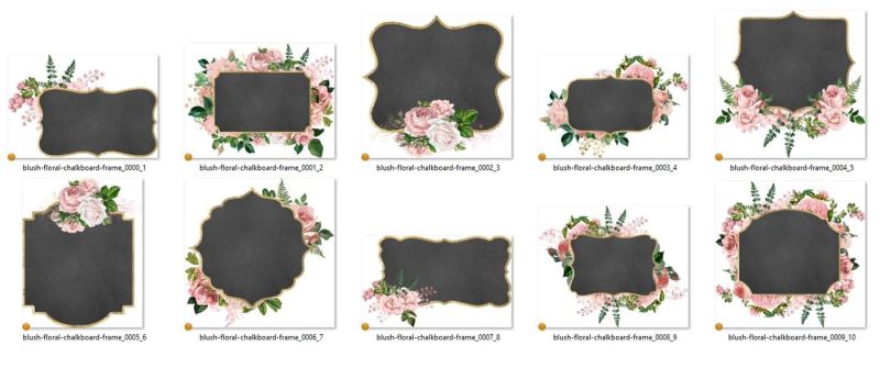 blush-pink-floral-chalkboard-frames