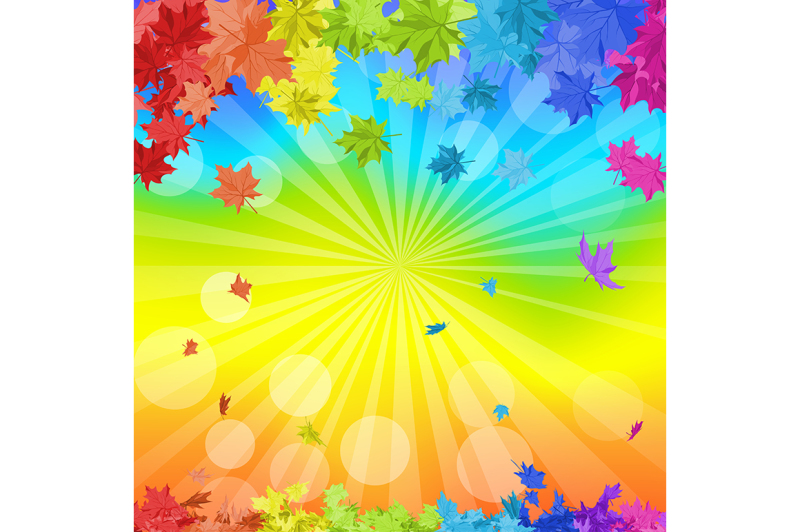 rainbow-maple-leaves-set