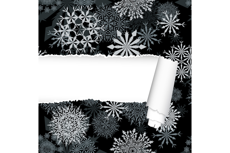 snowflakes-pattern-with-torn-stripe-set