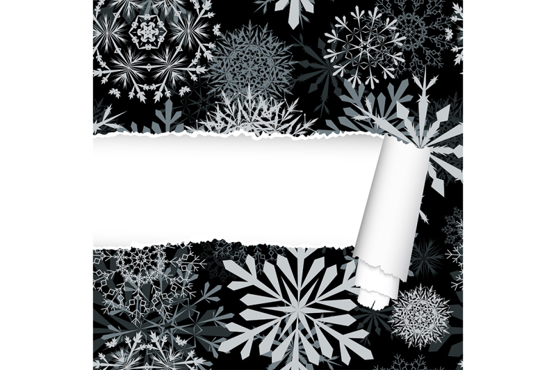 snowflakes-pattern-with-torn-stripe-set