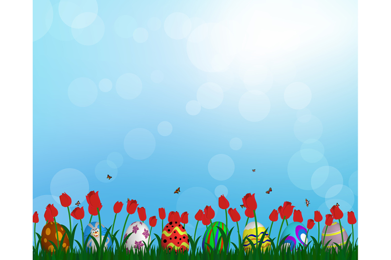 easter-eggs-on-springtime-meadow-set