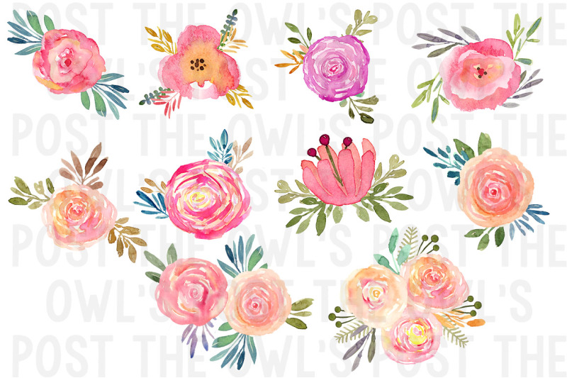 watercolor-floral-bouquets
