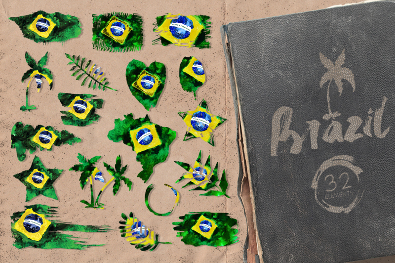 old-brazil-watercolor-flag