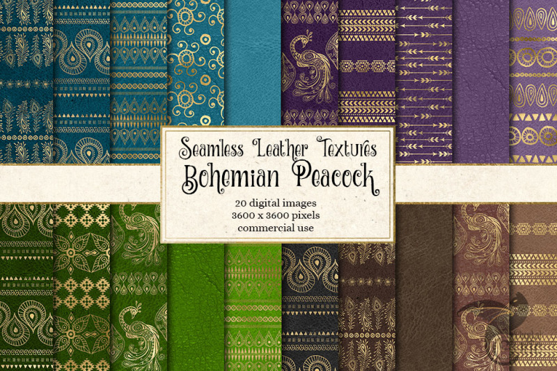 bohemian-peacock-digital-paper