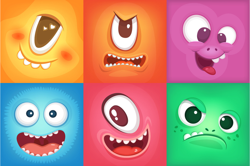 monster-cartoon-faces-demon-smiles-and-big-crazy-mouth