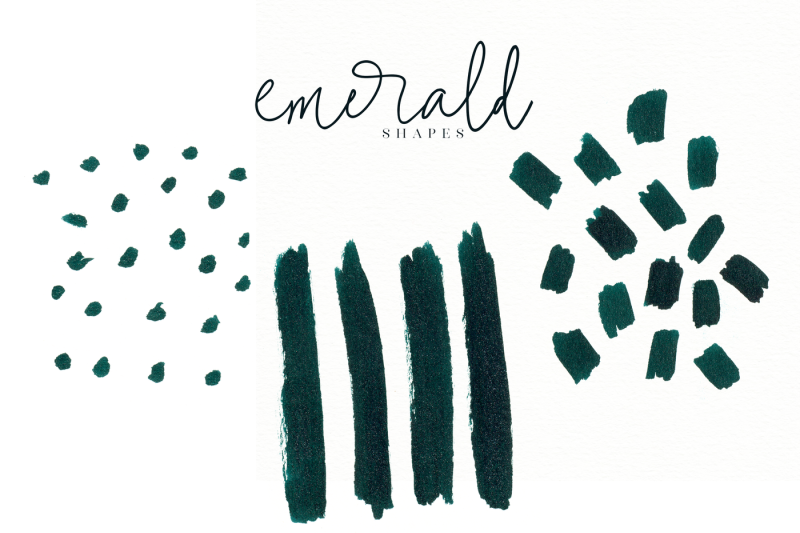 emerald-island-emerald-and-gold-watercolor-clip-art-illustrations