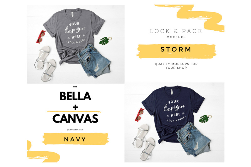 Download Bella Canvas 3001 T Shirt Mockup Bundle Vol. 1 By Lock and Page | TheHungryJPEG.com