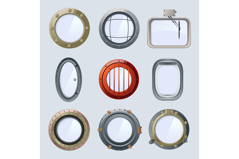 different-round-ship-and-plane-portholes