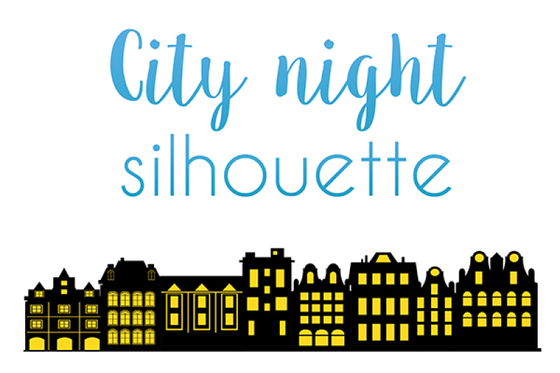 night-silhouette-of-the-city-with-houses-and-windows