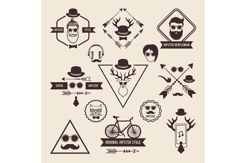 hipsters-badges-templates-with-place-for-your-text