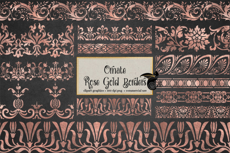 ornate-rose-gold-borders-clipart