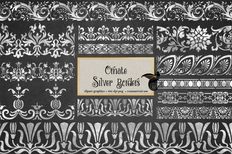 ornate-silver-borders-clipart