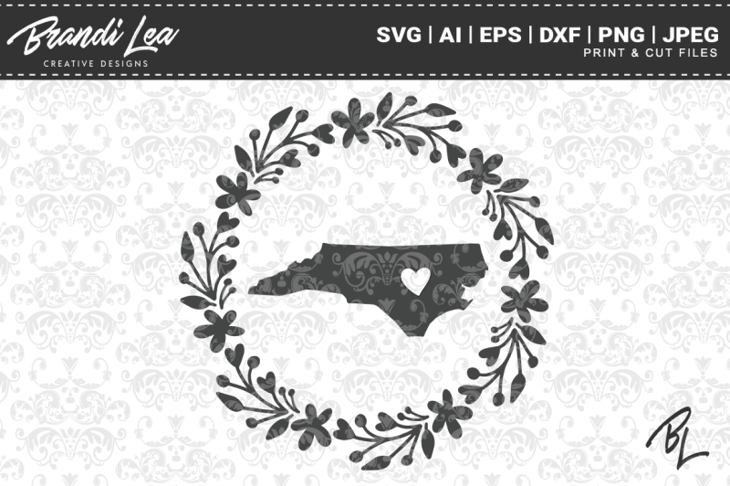 Download North Carolina Wreath State Map SVG Cutting Files By ...
