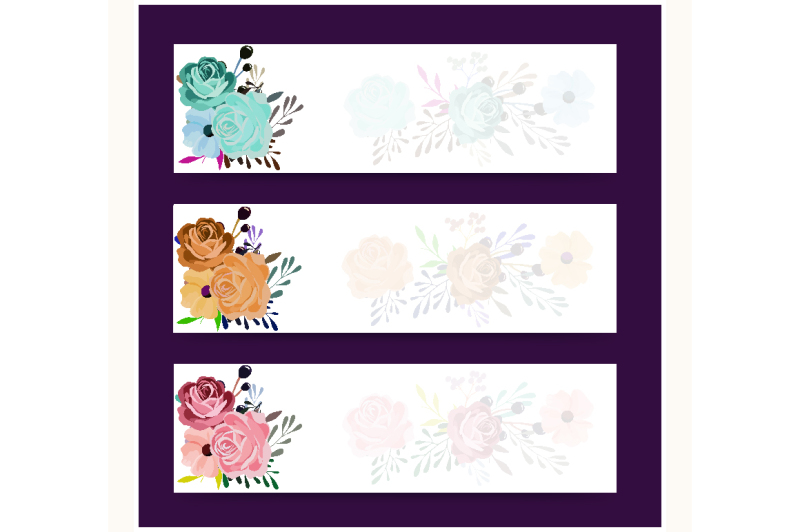 abstract-header-or-banner-set-with-watercolor-floral-arrangement