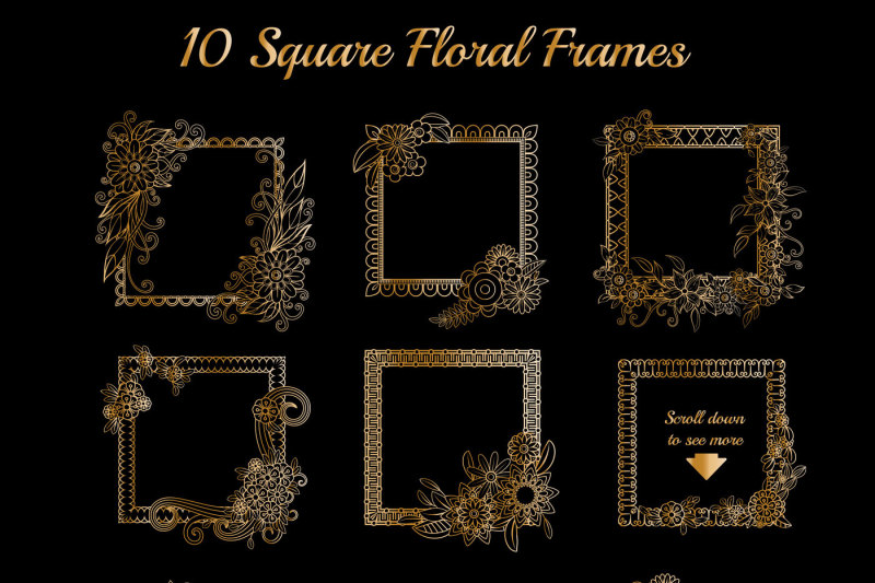 golden-floral-frames