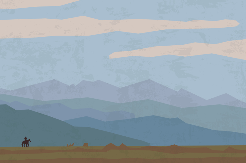 vector-landscape-with-lonely-rider