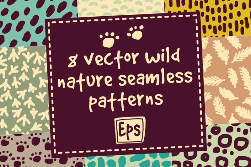 8-vector-wild-nature-patterns-set