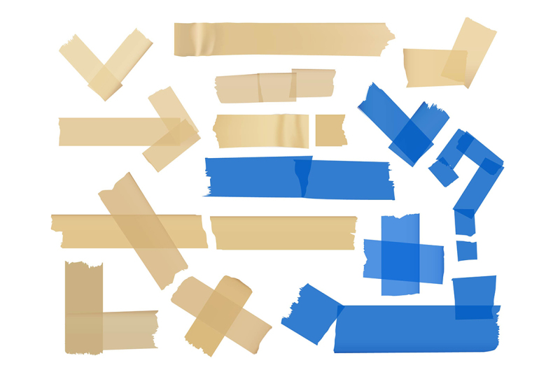 vector-set-of-different-fragments-at-adhesive-tapes-isolated-on-white