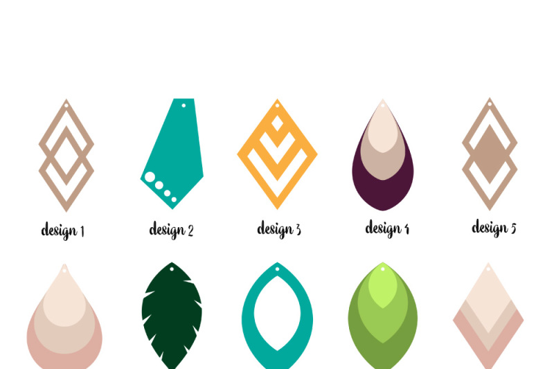 Faux Leather Earrings Bundle: SVG, EPS, DXF, PNG By Craft ...