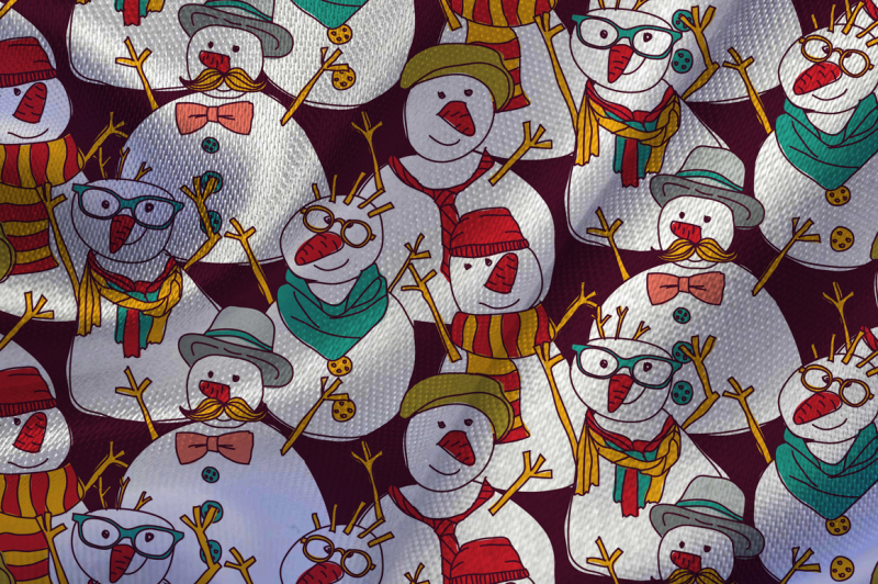 fashion-hipster-snowmen-set