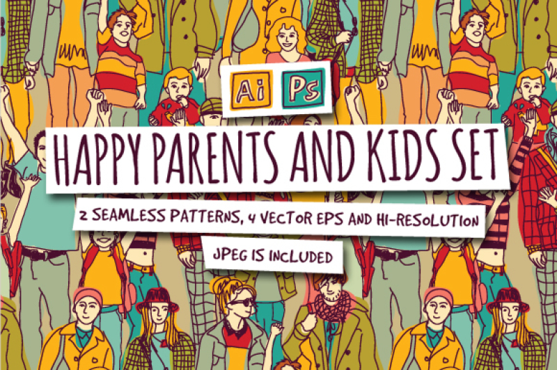 vector-parents-and-kids-set