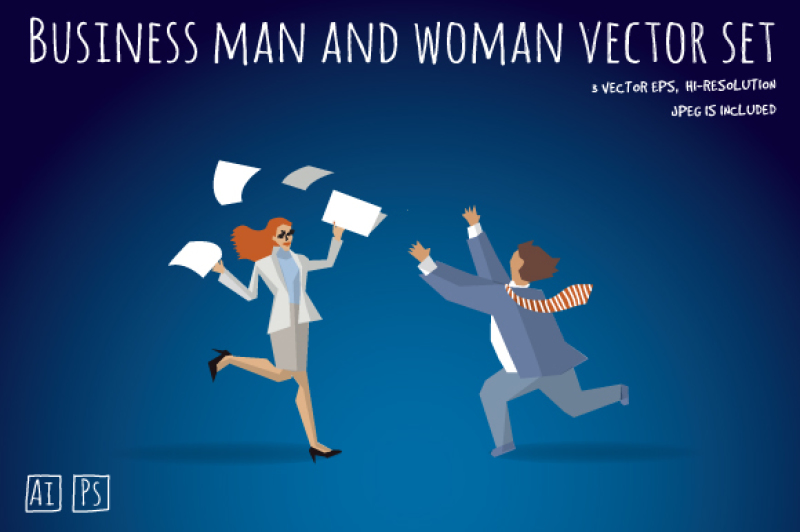 business-man-and-woman-vector-set