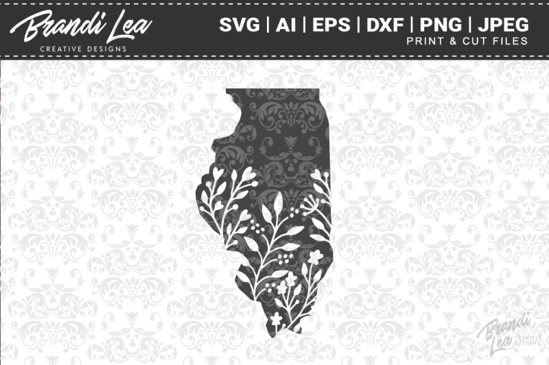 illinois-floral-state-map-svg-cutting-files