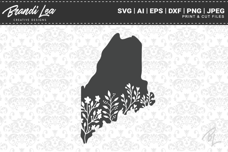 maine-floral-state-map-svg-cutting-files