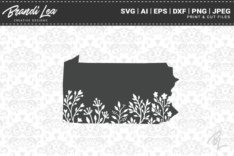 pennsylvania-floral-state-map-svg-cutting-files