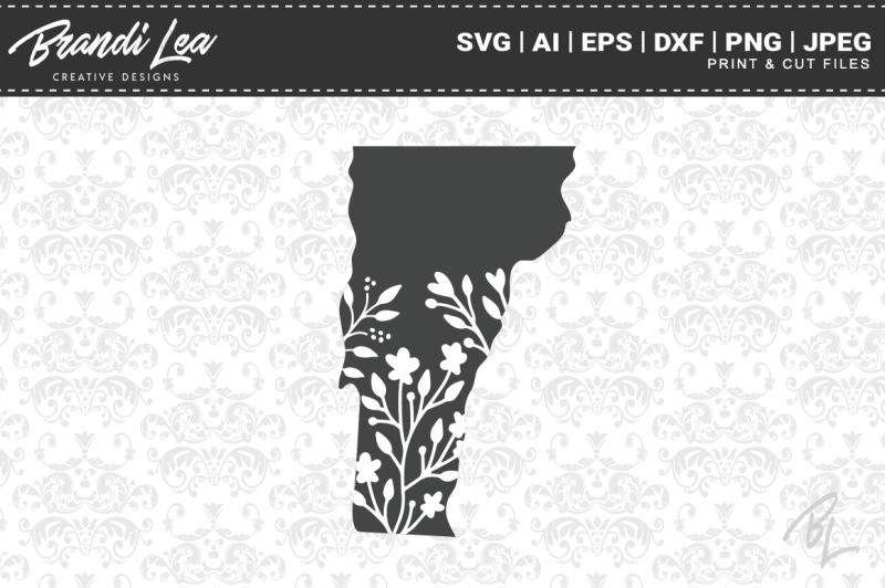 vermont-floral-state-map-svg-cutting-files