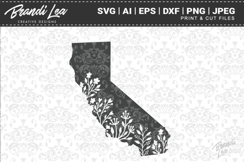california-floral-state-map-svg-cutting-files