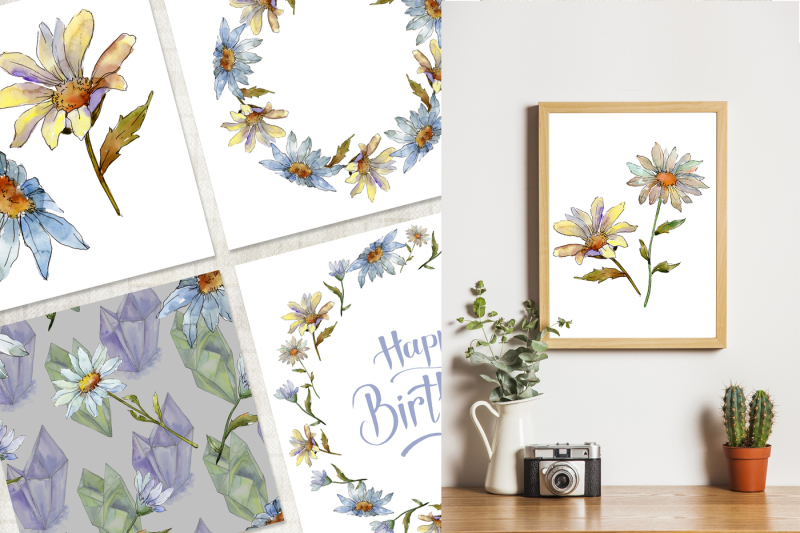 cool-white-chamomile-png-watercolor-set