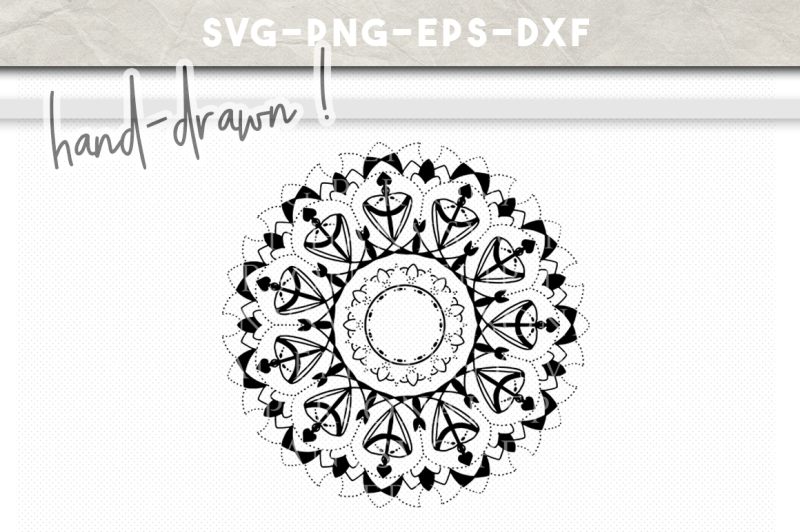 Download Mandala Clip Art SVG Hand Drawn DXF EPS PNG Cut File By ...