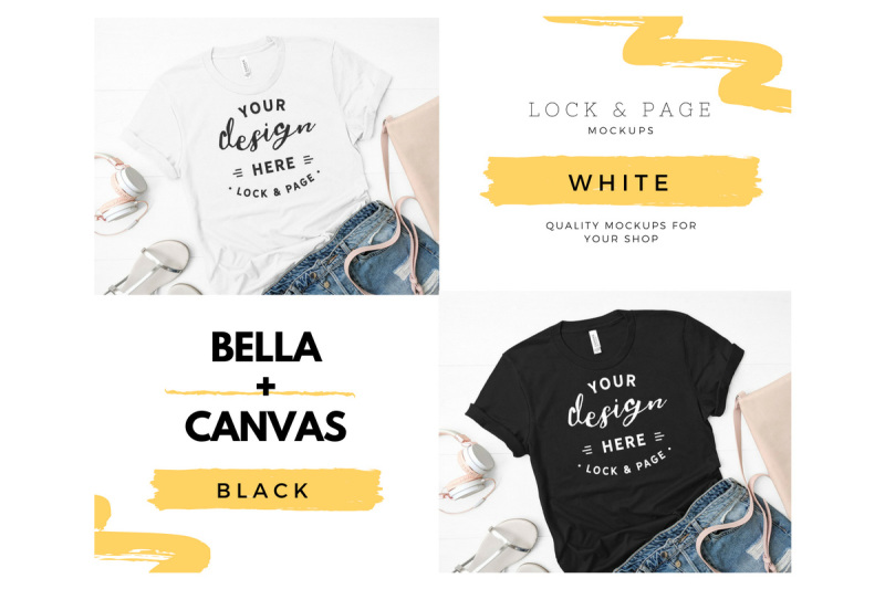 Free Bella Canvas 3001 T Shirt Mockup Flat Lay Bundle Vol. 22 (PSD Mockups)