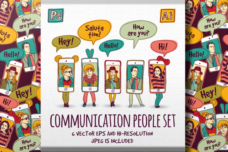 communications-vector-people-set
