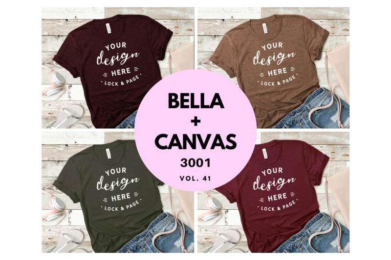 Free Bella Canvas 3001 T-Shirt Fashion Mockup Bundle Vol. 41 (PSD Mockups)