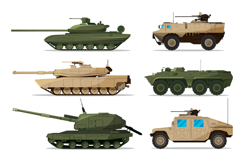 military-vehicle-different-artillery-machines-support