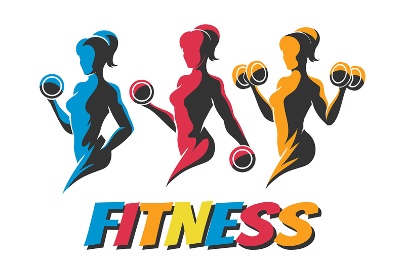 training-woman-colorful-fitness-emblems