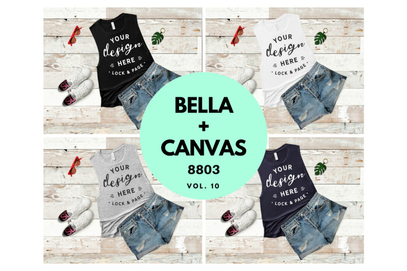 Free Women's Tank Top Mockup Bundle Bella Canvas 8803 Vol. 10 (PSD Mockups)