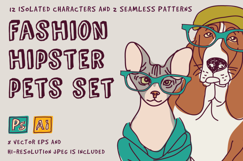 vector-fashion-pets-set