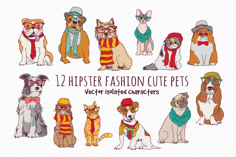 vector-fashion-pets-set