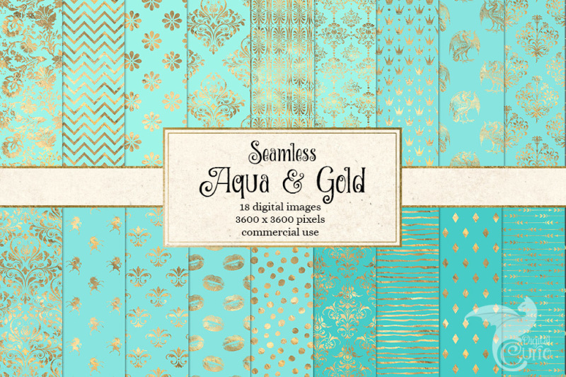 aqua-and-gold-digital-paper