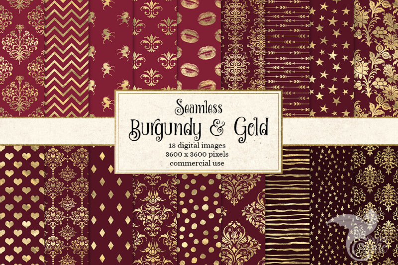 burgundy-and-gold-digital-paper