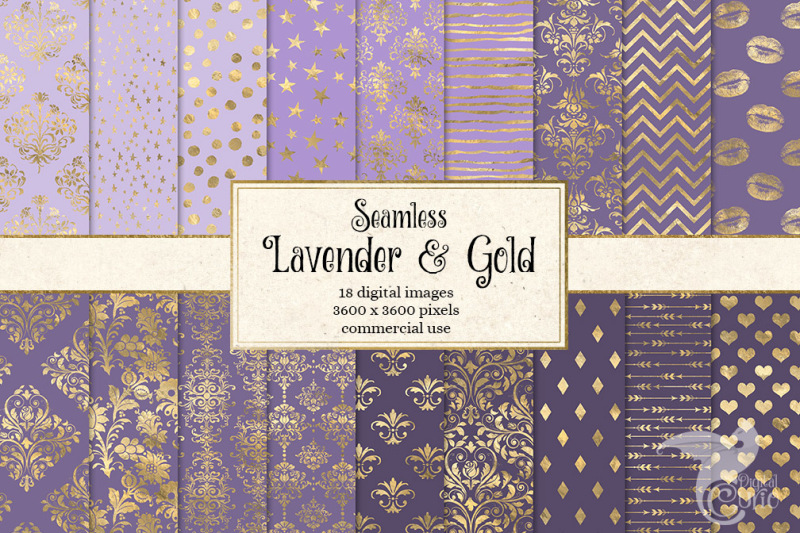 lavender-and-gold-digital-paper