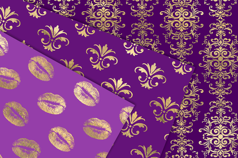 purple-and-gold-digital-paper