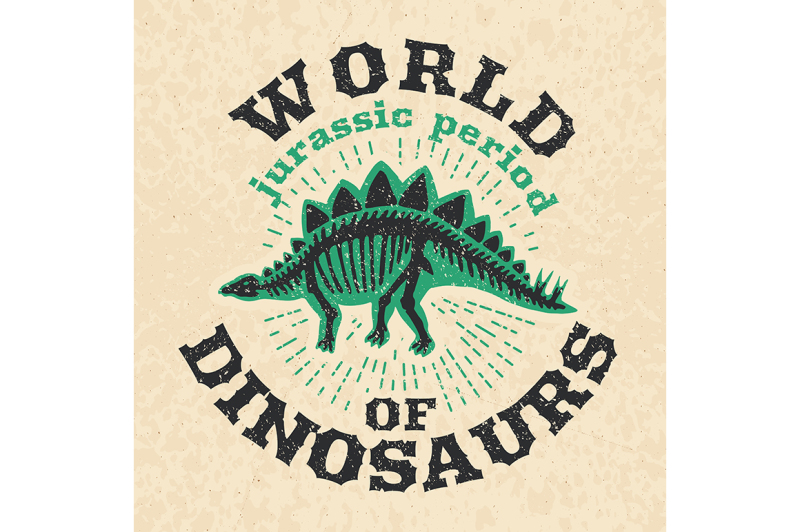 vintage-poster-of-fossil-bones-of-dinosaur