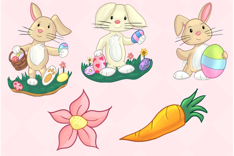 easter-bunnies-clip-art-collection
