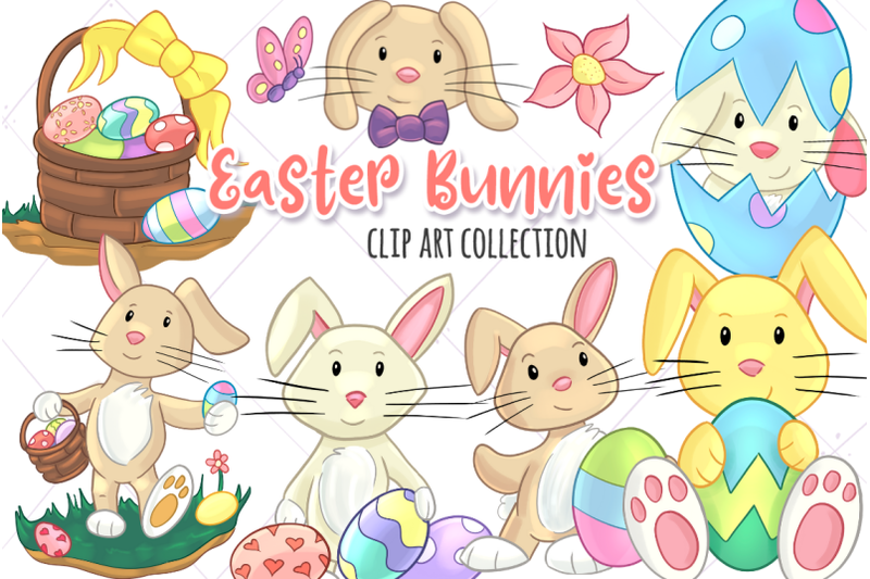 easter-bunnies-clip-art-collection