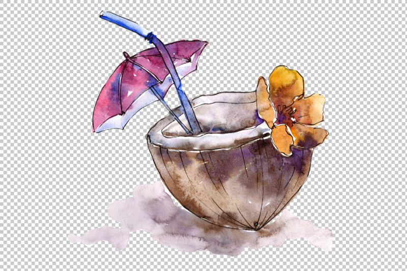 tropical-cocktails-png-watercolor-set