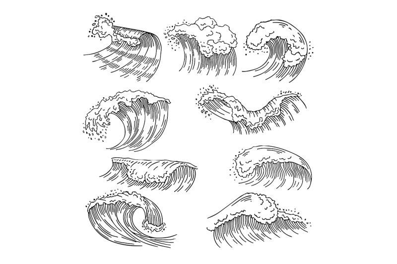 marine-illustrations-of-water-splashes-and-big-waves